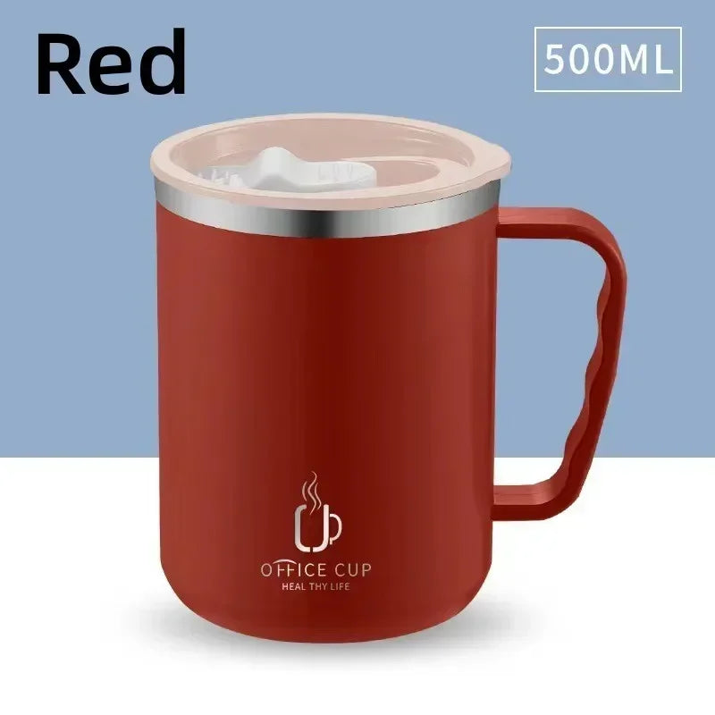 Thermal Coffee Cup to Carry 500ml Thermos Coffee with Straw Stainless Steel Mug with Lid Bottle for Coffee Mugs Thermal Mug