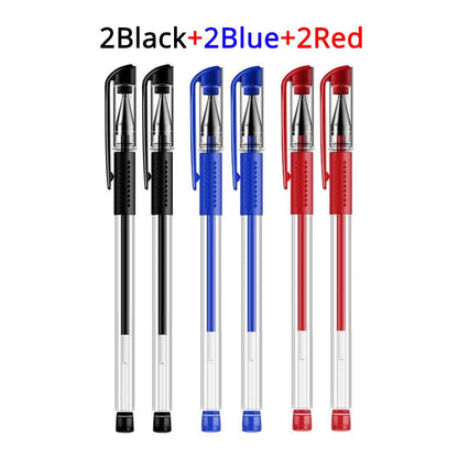 Set Pen Gel Hitam Biru Ballpoint 0.5 mm Isi Semula Cute Sekolah &amp; bekalan pen menulis pejabat Alat Tulis Korea Kawaii