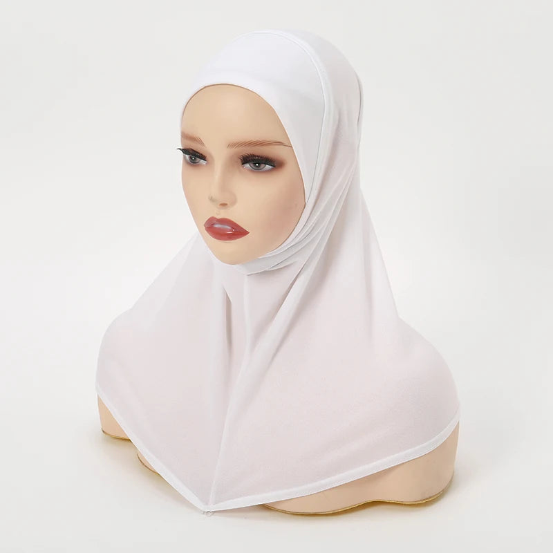 Instant Hemp Muslim Hijab Scarf Abaya Turban for Woman Islamic Women Head Wrap Ready to Wear Hijabs Pinless Neck Cover Turbans