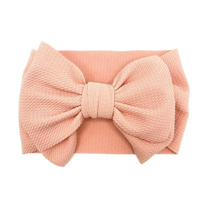 Fashion Handmade Bowknot Elastic Wide Hairband Toddler Solid Color Big Bows Headband Baby Girls Headwear Holiday Gifts