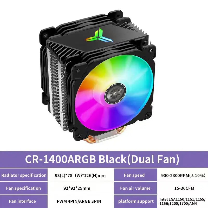 JONSBO CR1000/CR1200/CR1400 EVO CPU Cooler PC Fan Cooling CPU Fan Heatsink Tower Radiator Processor Air Cooler For AM4 1155 1700