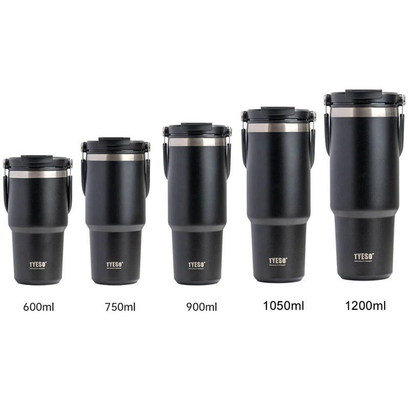 Tyeso 1200ML Tumbler Cawan Kopi Keluli Tahan Karat Vakum Penebat Terma Beg Ais Penyimpanan Sejuk Kelalang Kapasiti Besar 20 30 40 oz 