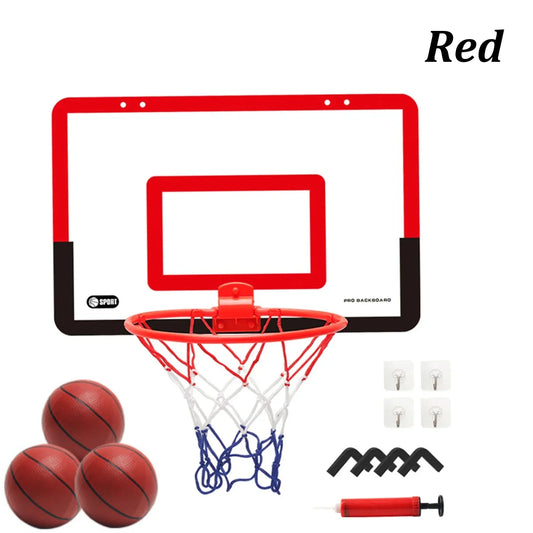 Mini Indoor Basketball Hoop Portable Basketball Hoop with 3 Balls & Inflator Door and Wall Mounted Kids Basketball Hoops Gift