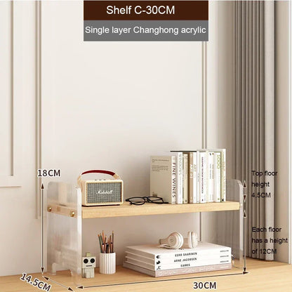 Desktop Storage Rack Acrylic Desk Bookshelf Office Workstations Multi Layer Storage Rack Student Dormitory Organizing Rack