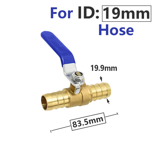 16mm 19mm Brass Ball Valve Barb Penyambung Minyak Gas Paip Air Tembaga 2-Way Coupler Membaiki Kelengkapan Tembaga 