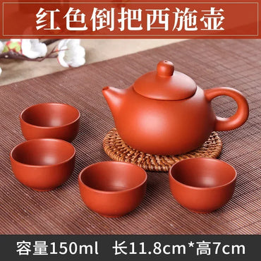 1 Pot & 4cups Without Base Yixing Purple Sand Tea Set Travel Portable Tea Suit Chinese Tea Ceremony Supplies Productos 2024 New