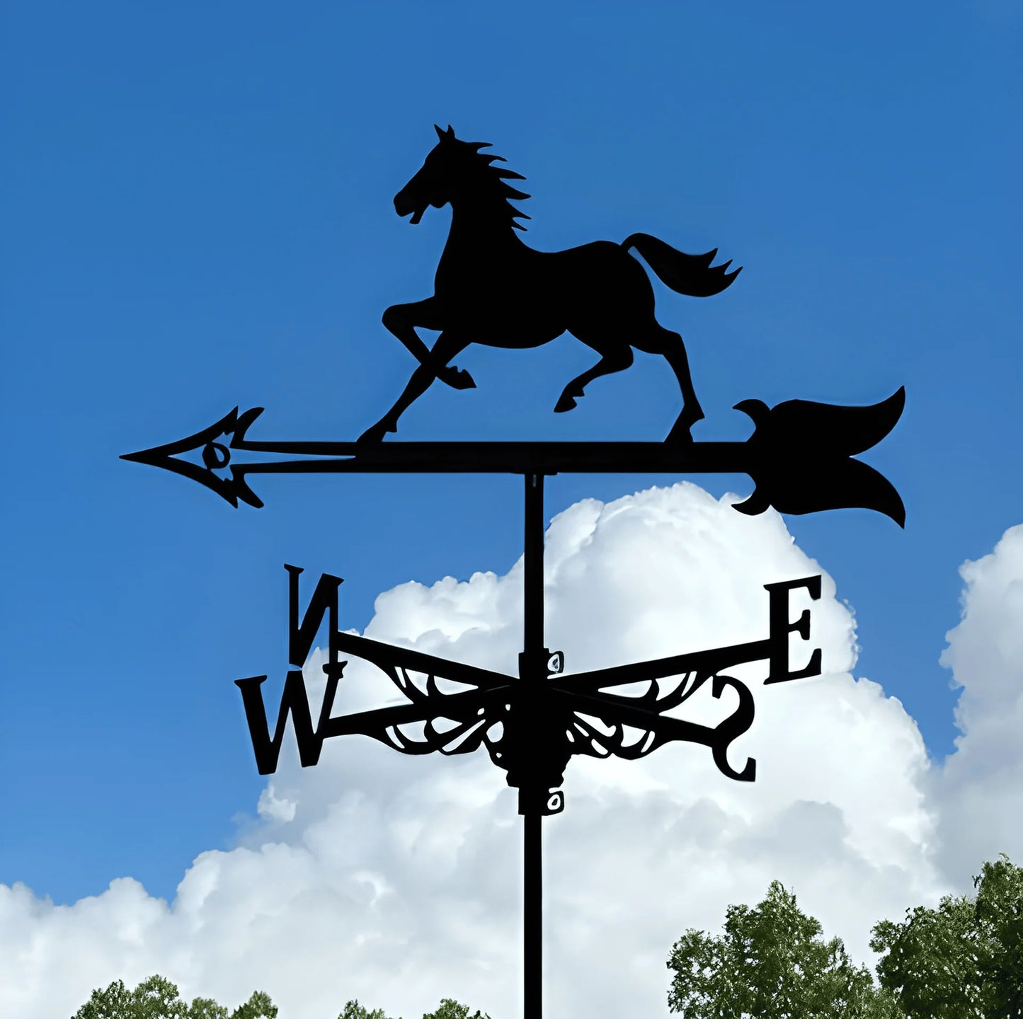 Garden Decorations Outdoor Wind Vane Greenhouse Garden Supplies Witch Dog Sailboat Eagle Rooster Weather Vane Shed Roof Iron Art