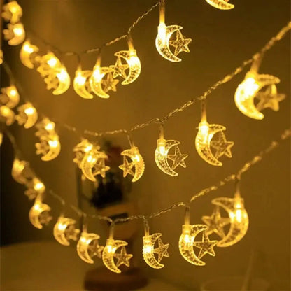 Bintang Bulan Eid Mubarak String Light 2024 Hiasan Ramadan Untuk Rumah Ramadan Kareem Islam Hiasan Pesta Muslim Hadiah Idul Adha 