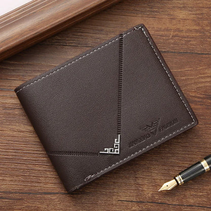 Men's Slim Money Clip Wallet Credit Card ID Holder Casual Male Leather Short Multi Card Holder Purses Business Man Bifold Wallet