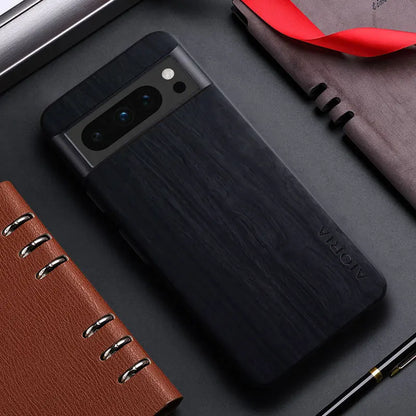 Case for  Google Pixel 8 7 6 5 Pro 8A 7A 6A 5A 4A bamboo wood pattern Leather back cover for google pixel 8 7 pro 7a case capa