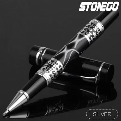 STONEGO Classic Metal Signature Pen, Retractable Roller Ball Pens Office Luxury Metal Signature Pen Fine Point (0.5mm)