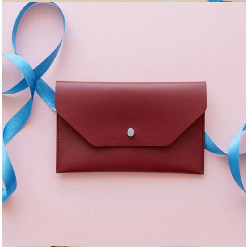 Envelope Wallet PU Leather Cash Envelope Wallet Classic Fashion Long Women's Wallet Ferrule Name Card Holder Gift