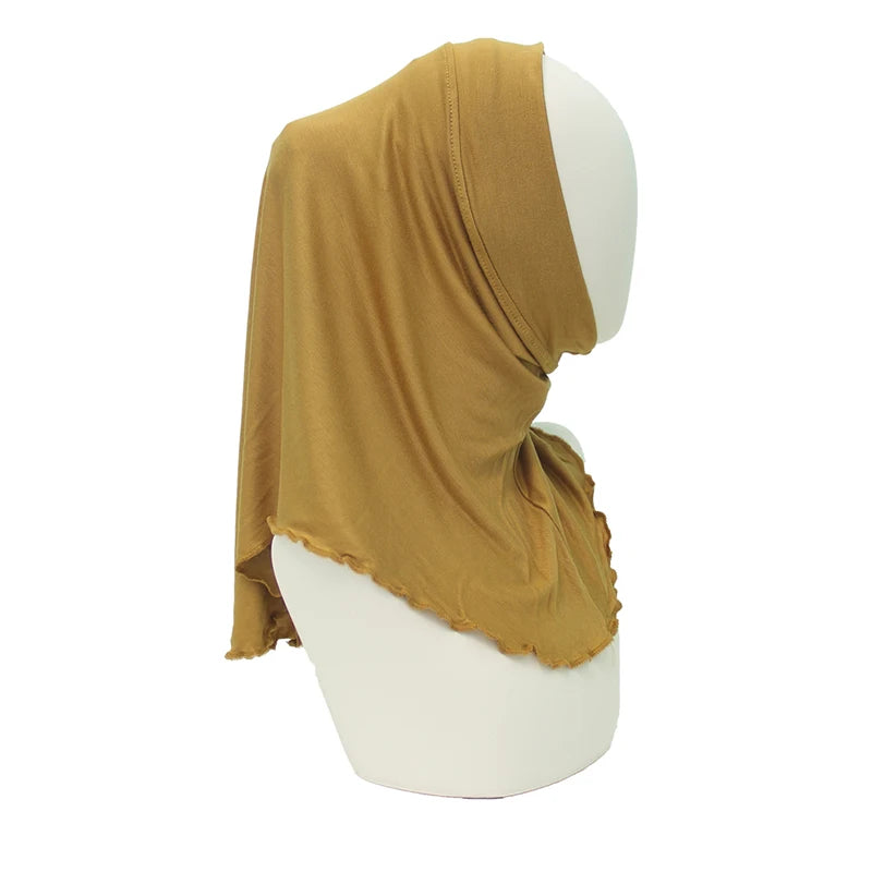 Modal Instant Hijabs for Woman Muslim Islam Turban Solid Mini Style Scarf Amira Soft Plain Colors Ready to Wear Hijab Undercaps