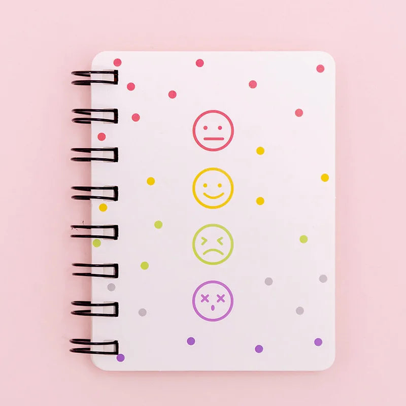 A7 Mini Spiral Notebook Cartoon Cat Notepad Kawaii Personal Diary Planner Horizontal line Notebook School Office Supply 80Sheets