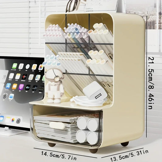 Slant Pen Holder Desktop Drawer Stationery Organizer Box Case School Office Desk Organizer Kawaii Stationery Storage Box