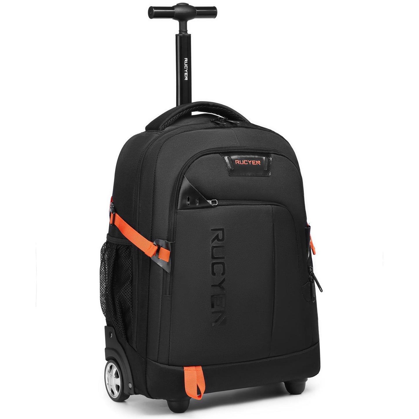 Trolley Luggage Backpack with Wheels Rolling Backpack Detachable Wheels Business Travel Laptop Schoolbag Unisex Boarding Bag