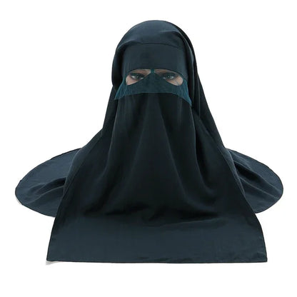 Muslim Face Cover Scarf Islamic Niqab Burqa Bonnet Hijab Chiffon Veil Headwear Abaya Women's Hijabs Sunscreen Araba Long Wraps