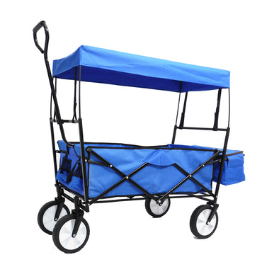 Folding Wagon Cart Portable Outdoor Camping Garden Shopping Beach Cart for Picnic Bbq Trolley