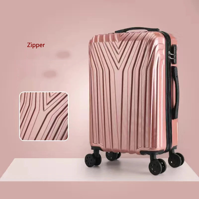 Travel suitcase with spinner wheels Women trolley luggage set 20 inch carry on suitcase 29''high-capacity zip aluminium frame