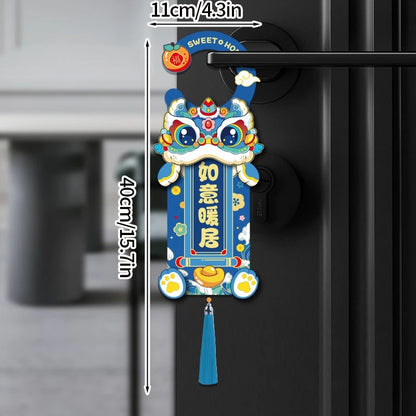 1/2pcs Chinese New Year Decorations 2025 Chinese Housewarming New Home Door Decor Lunar New Year Doorknob Hanging Pendant