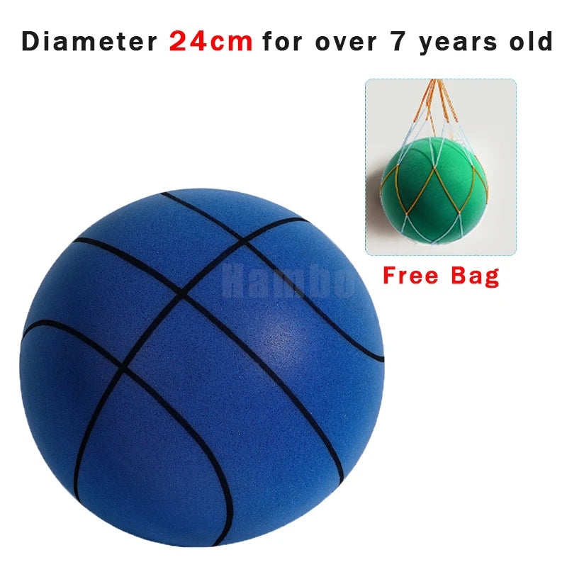 Silent basketball Size 7 Squeezable Mute Bouncing Basketball Indoor Silent Ball Foam Basketball 24cm Bounce Football Sports Toys