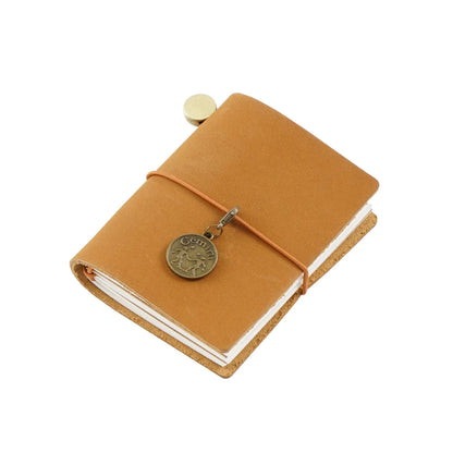 128 Page Vintage Notebook Mini Loose-leaf Notebook Leather Pocket Planner Notebooks for Students Diary Stationery