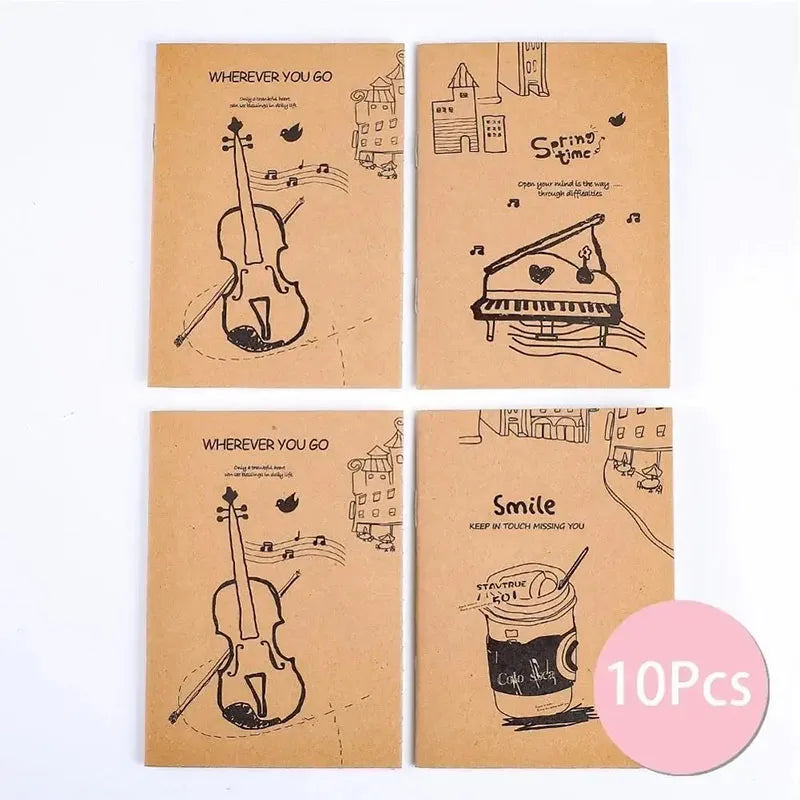 10Sets Retro Small Notebooks Kawaii A7 Blank Mini Cute Planner Diary Note Notepad Aesthetic Journal Kids Stationery Agenda Thing