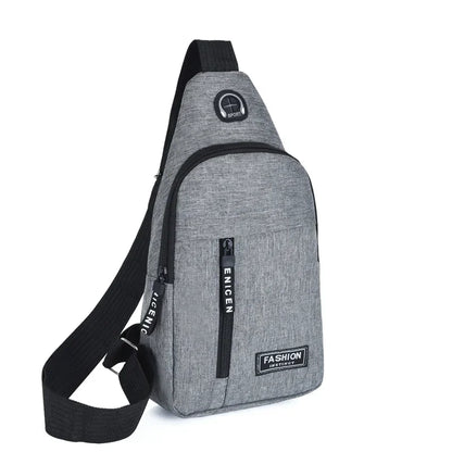 Chest Bag Solid Color Men Chest Bag Outdoor Casual Fashion One Shoulder Crossbody Bag Men's Waterproof Large Capacity Fanny Pack