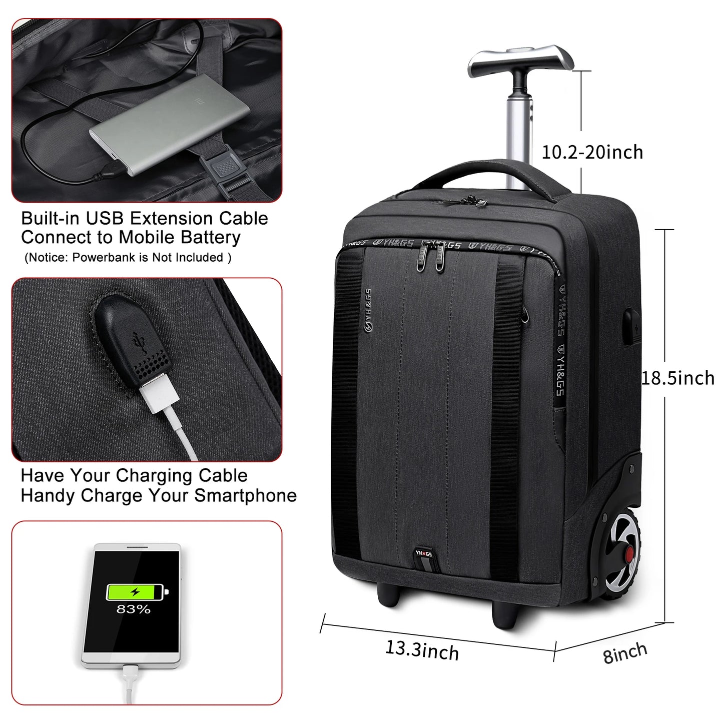 Travel Bag on Wheels Trolley Backpack Business Large Luggage Travel Suitcase Bag Waterproof Rolling Luggage For Women Men Teens