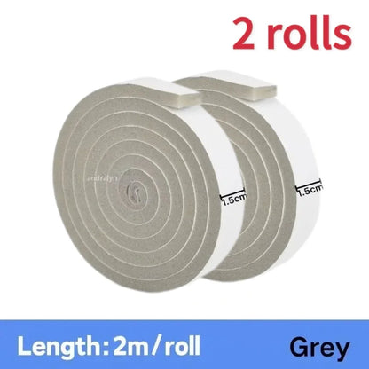 2M Foam Self-adhesive Door Window Sealing Strip Wearable Sliding Dustproof Sponge Strip Soundproof Home Insulation Sealing Tapes