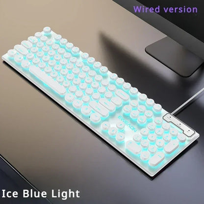 Eweadn GX330 Wired Keyboard Mouse Set Retro Punk ABS Keycaps Gaming Keyboard Mouse Headphones Office Family PC Gamer Laptop Gift