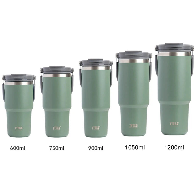 Tyeso 1200ML Tumbler Cawan Kopi Keluli Tahan Karat Vakum Penebat Terma Beg Ais Penyimpanan Sejuk Kelalang Kapasiti Besar 20 30 40 oz 