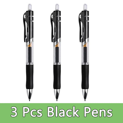 0.5mm Gel Pens Set Black Blue Red Refills Ballpoint Pens Bullet Tip School & Office Supplies Stationery Kawaii Accessories