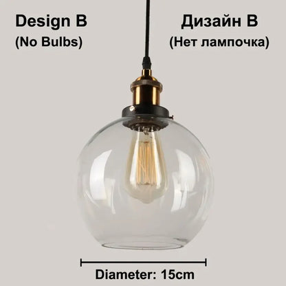 Clear Gray Amber Colour Vintage Pendant Lights Dining Glass Hanging Lamp Russia Loft Luminaire Modern Bedroom Light Fixtures