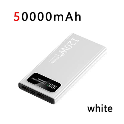 200000mAh Power Bank 120W Super Fast Charging High Capacity Battery Digital Display Power Bank For iphone Huawei Xiaomi Samsung