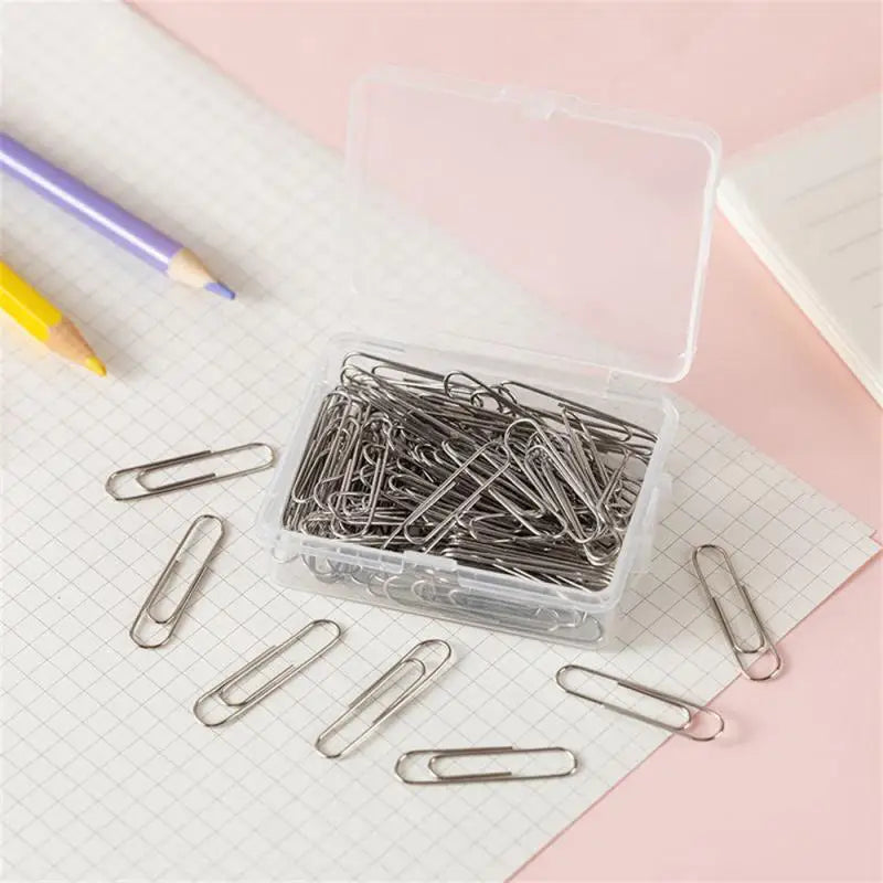 Box Colored Paper Clip Metal Clips Memo Clip Bookmarks Stationery Office Accessories School Supplies Length 18mm/50mm