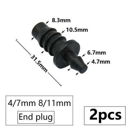 3/8" 8mm Penyambung Hos Taman 8/11 Hingga 4/7 3/5mm Pengurangan Hos Pemisah Air Tee Siku Hujung Palam Titisan Sistem Pengairan 