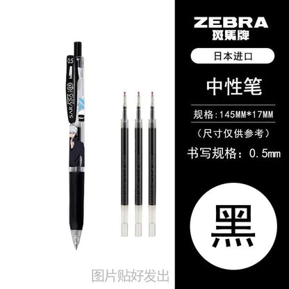 Jujutsu Kaisen Satoru Gojo Fushiguro Megumi Gel Pen Signature Pen Anime Peripheral Cute Cartoon Student Ballpoint Pen 0.5 Refill