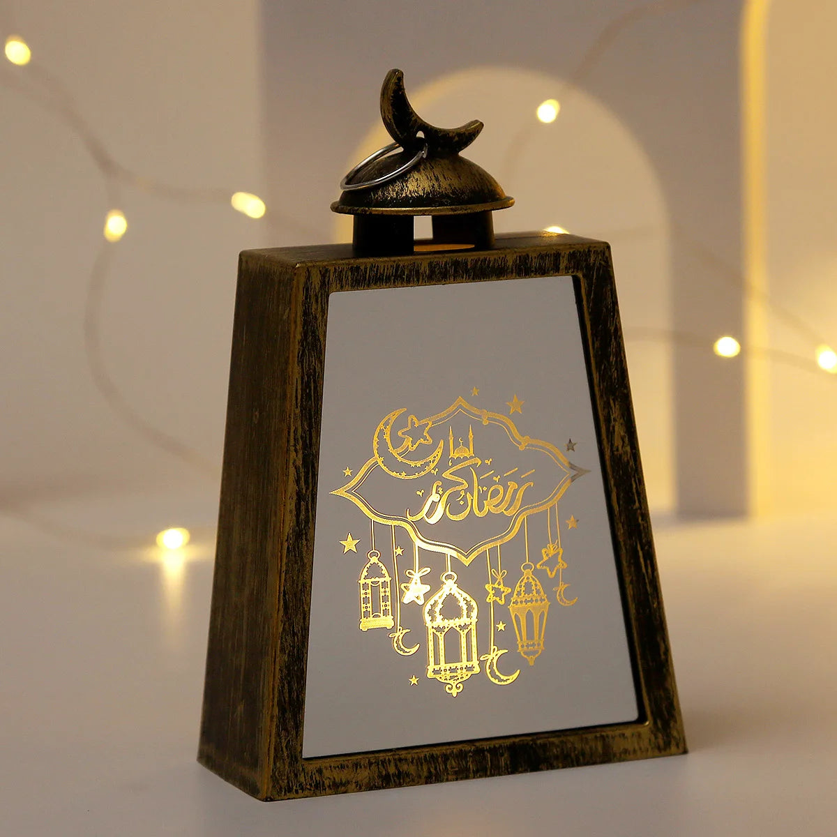 2025 Eid Mubarak Candle Lamp Creative Night Light Lantern Candle Holder Eid Mubarak Islamic Muslim Party Decor Decorative Lamp