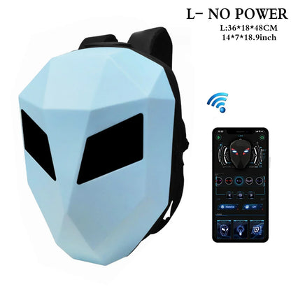 LOY LED Knight Cycling Backpack Fashion  Motorcycle Helmet Bluetooth Waterproof Hard Shell Laptops Bags Personality With Eye