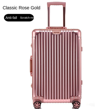 Suitcase 100% Aluminum Metal Password Trolley Luggage Suitcase Trip Cabin Carry-on 20/24/28/32 Inch Travel Bags Suitcases