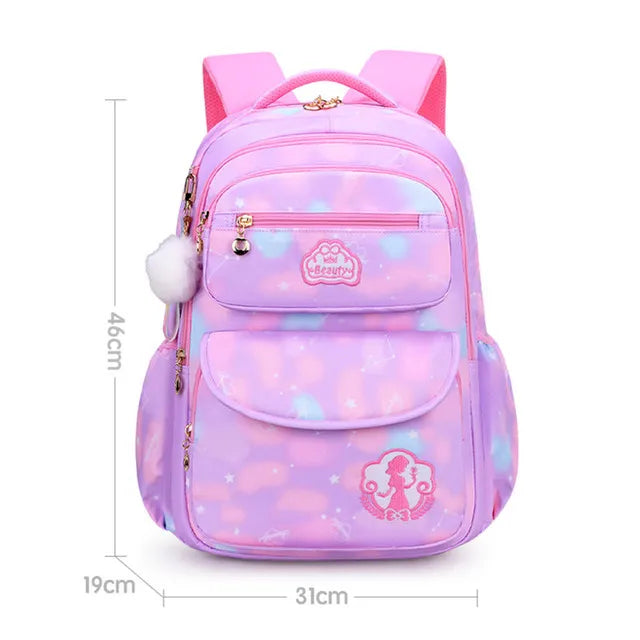 Beg sekolah kanak-kanak perempuan beg sekolah beg belakang merah jambu untuk kanak-kanak kanak-kanak remaja beg sekolah rendah Kawaii comel kalis air kit kelas kecil 