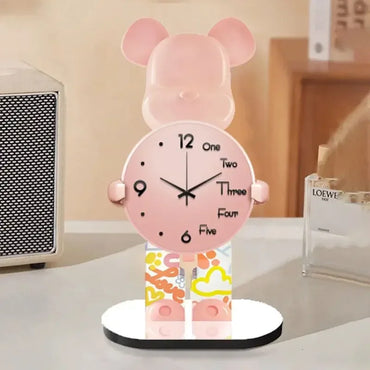Beruang Kreatif Jam Meja Estetik Beruang Senyap Jam Jam Tangan Hiasan Meja Pejabat Ruang Tamu Hiasan Rumah Jam Tangan Dalaman 