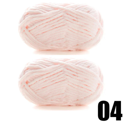 2pcsX50g Benang Baldu Tebal Buatan Tangan DIY Mengait Benang Talian Bulu Topi Selendang Benang Chenille Lembut Knit Wol 