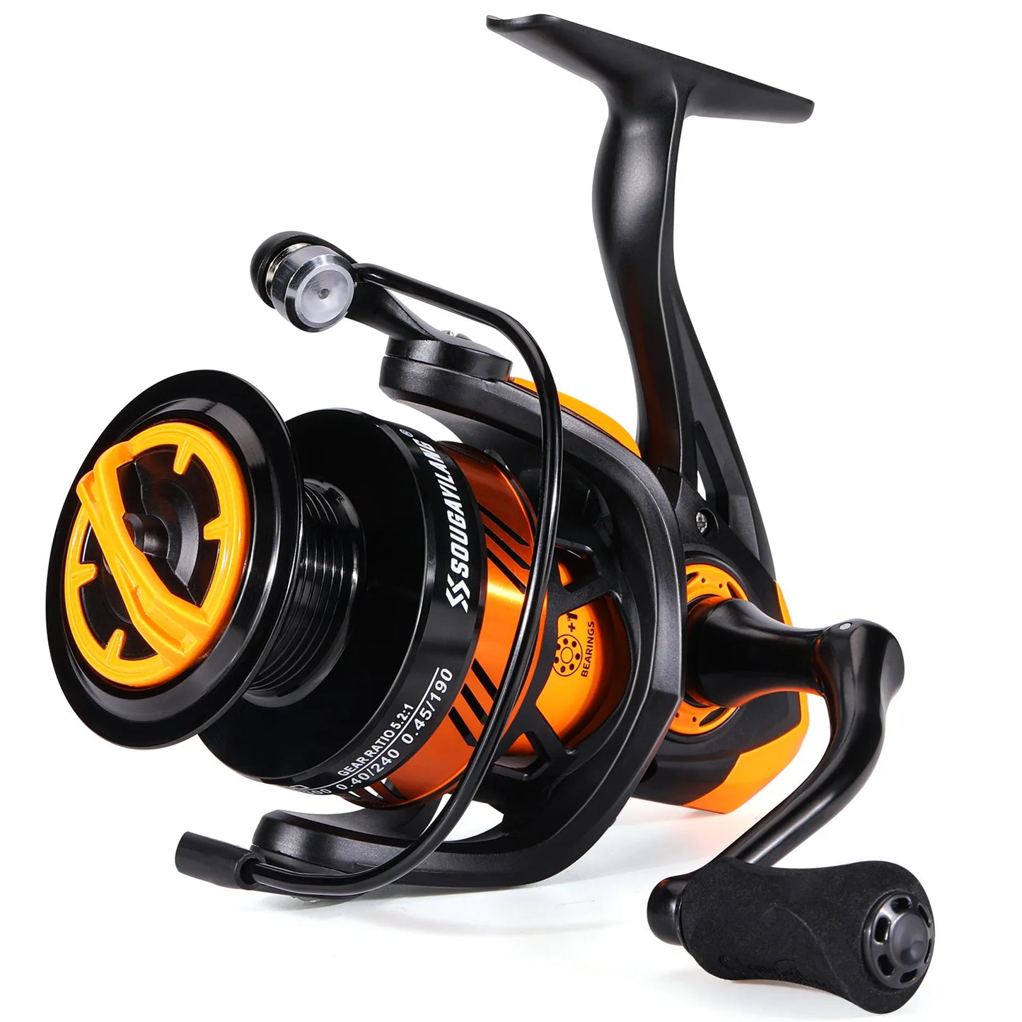 Sougayilang 1000 2000 Spinning Fishing Reel 5.2:1 Gear Ratio Max Drag 8Kg Carp Fishing Reel with Aluminum Spool for Saltwater