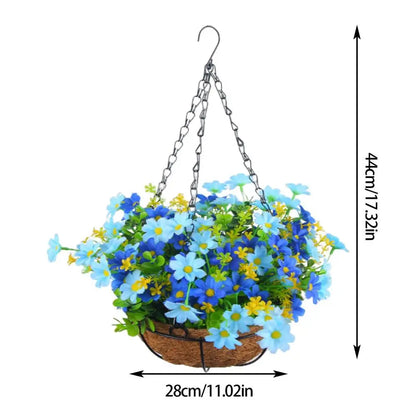 Artificial Hanging Flowers In Basket Silk Daisy Fake Flowers Chain Hanging Basket Flowerpot Wedding Home Party DIY Decoration