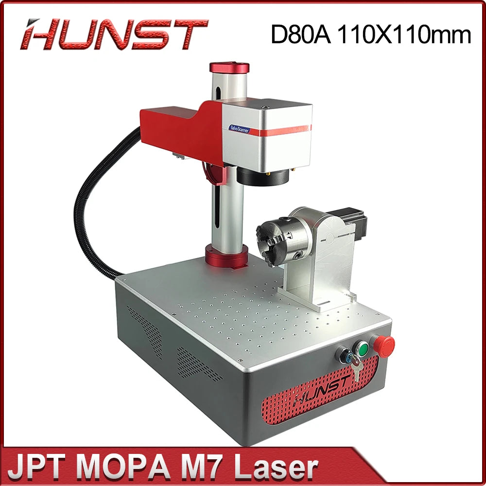 Hunst 小型激光打标机 JPT MOPA M7 20W 30W 便携式可折叠迷你光纤雕刻机适用于 DIY 打标礼品金属雕刻