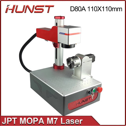 Hunst 小型激光打标机 JPT MOPA M7 20W 30W 便携式可折叠迷你光纤雕刻机适用于 DIY 打标礼品金属雕刻