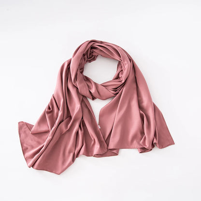 Cheap Plain Long Satin Polyester Scarves Matte Feeling Solid Women Scarf Soft Malaysia Women Shawl Big discount Muslim Hijab