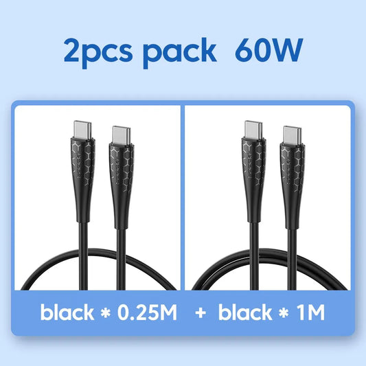 Toocki 2 Pack 100W USB C Kabel Jenis C Untuk Xiaomi Pro Realme Redmi Note 12 Pro Poco F3 X4 GT Kabel Pengecas Pantas Wayar Kord Data 